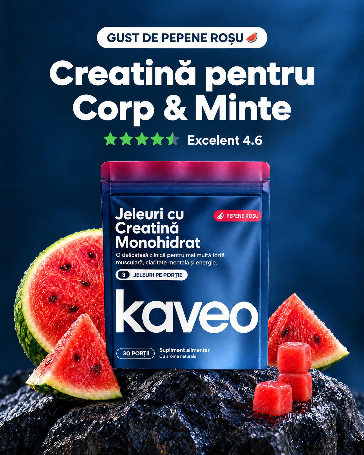 Kaveo Jeleuri cu Creatină – Pepene roșu